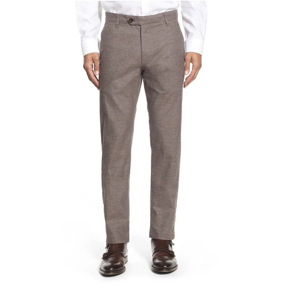 Ted Baker Lommy Mens Trouser Pants Size 38 R x 32 Classic Fit Brown Cotton EUC